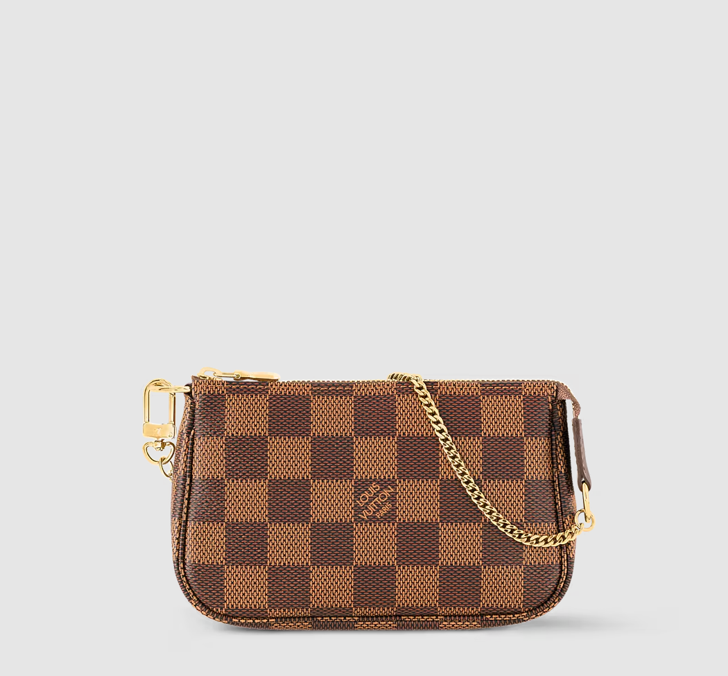 Mini pochette Accessoires Tela Damier Ébène