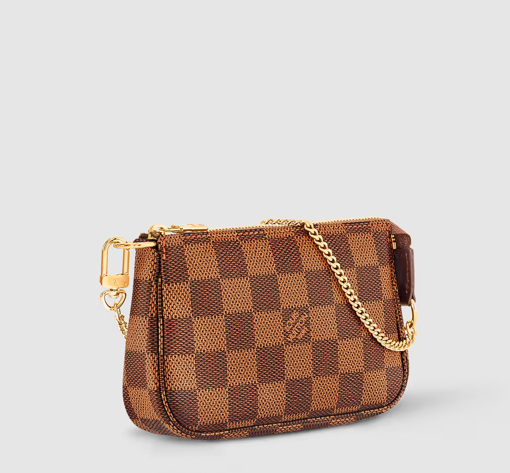 Mini pochette Accessoires Tela Damier Ébène