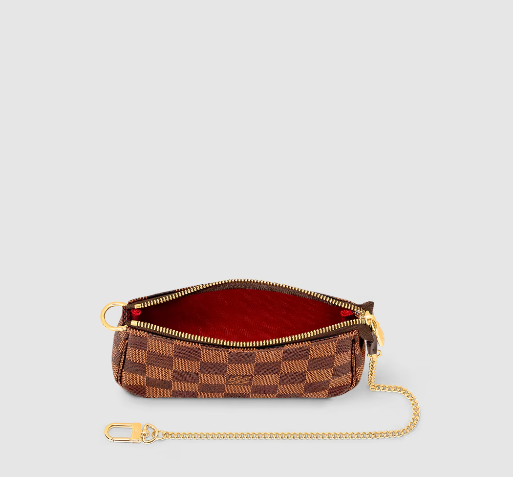 Mini pochette Accessoires Tela Damier Ébène